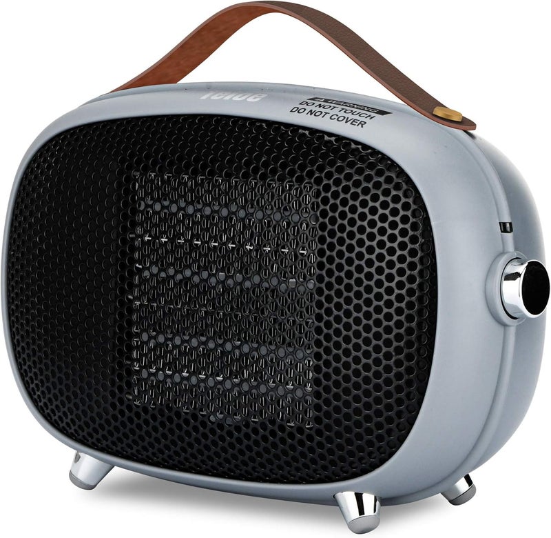 Teioe Space Heater, Mini Electric Space Heater 800W/400W, Small PTC Ceramic Heater with Tip-Over and Overheat Protection, 3 Operating Modes, Space Heaters for Office, Bedroom and Under Desk (GREY) - Image 1
